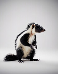 skunk, isolated white background
