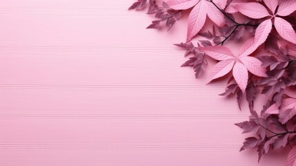 A background of delicate leaves. Pink foliage, abstract romantic background, natural texture. A place for the text.