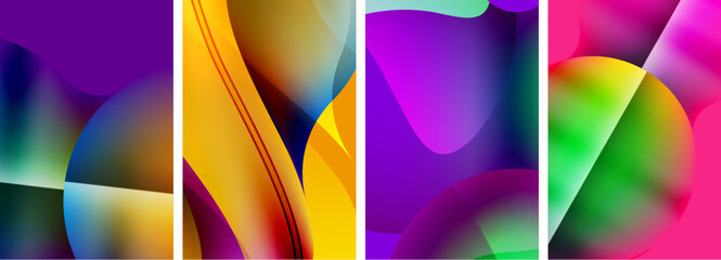 Liquid abstract shapes with gradient colors. Abstract backgrounds for wallpaper, business card, cover, poster, banner, brochure, header, website