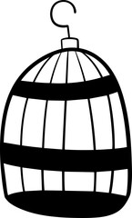 bird cage pet hand drawn tool outline
