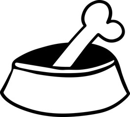 bone pet bowl hand drawn tool outline