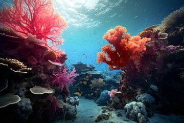 Fototapeta na wymiar A serene and colorful coral garden