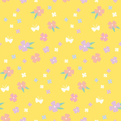 colorful seamless pattern with flowers