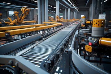 An automated assembly line with conveyor belts
