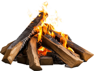 Campfire isolated on transparent background. PNG