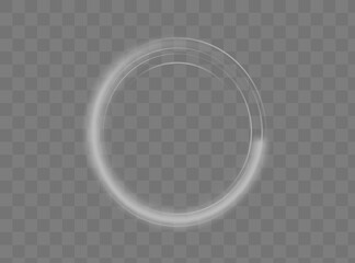 Neon circle frame on blue background. Glowing neon circle frame. Set of neon glowing circles. Glowing rings on dark background. Vector illustration