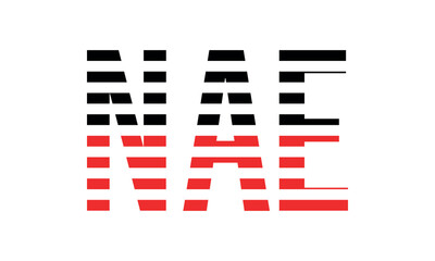 NAE three initial letter iconic line negative space minimal logo design vector template. monogram, abstract, wordmark, business, typography, minimalist, brand, company, flat, modern, unique, simple