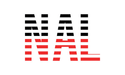 NAL three initial letter iconic line negative space minimal logo design vector template. monogram, abstract, wordmark, business, typography, minimalist, brand, company, flat, modern, unique, simple