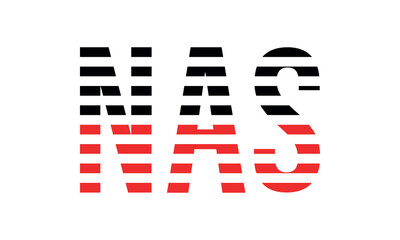 NAS three initial letter iconic line negative space minimal logo design vector template. monogram, abstract, wordmark, business, typography, minimalist, brand, company, flat, modern, unique, simple