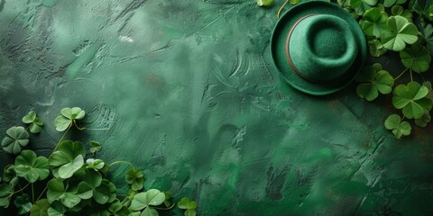 An enticing pot full of golden coins surrounded by fresh green clovers, with a soft rainbow in the background, perfect for St. Patrick's Day.