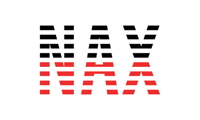 NAX three initial letter iconic line negative space minimal logo design vector template. monogram, abstract, wordmark, business, typography, minimalist, brand, company, flat, modern, unique, simple