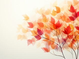 Autumn leaves with white background and blank text space