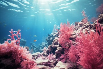 Naklejka na ściany i meble Duotone coral reef in underwater beauty