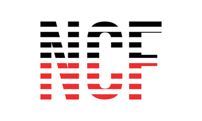 NCF three initial letter iconic line negative space minimal logo design vector template. monogram, abstract, wordmark, business, typography, minimalist, brand, company, flat, modern, unique, simple