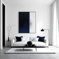 minimalist room design white indigo color