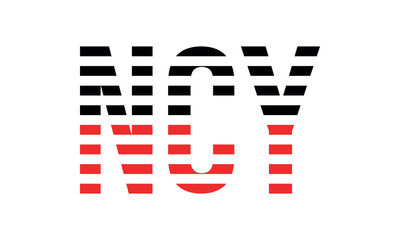 NCY three initial letter iconic line negative space minimal logo design vector template. monogram, abstract, wordmark, business, typography, minimalist, brand, company, flat, modern, unique, simple