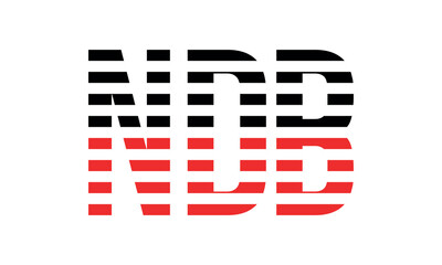 NDB three initial letter iconic line negative space minimal logo design vector template. monogram, abstract, wordmark, business, typography, minimalist, brand, company, flat, modern, unique, simple