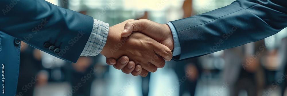 Canvas Prints Businessmen handshake, business meeting and partnership concept. Generative AI.