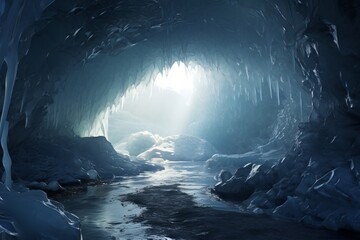 The surreal beauty of an ice cave