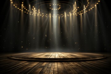 Step into the center stage with a spotlight background, featuring a single beam of light that draws...