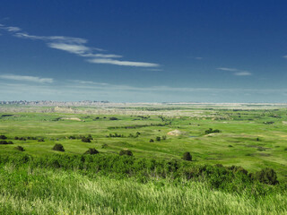 view of the Badlands National Park, South Dakota, USA