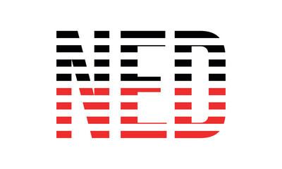 NED three initial letter iconic line negative space minimal logo design vector template. monogram, abstract, wordmark, business, typography, minimalist, brand, company, flat, modern, unique, simple