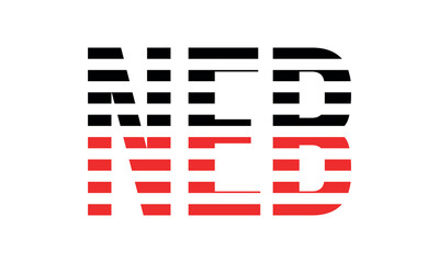 NEB three initial letter iconic line negative space minimal logo design vector template. monogram, abstract, wordmark, business, typography, minimalist, brand, company, flat, modern, unique, simple