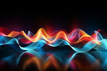 Visual poetry of music with an abstract music wave background, showcasing fluid lines, Generative AI - obrazy, fototapety, plakaty