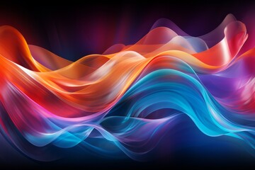 Visual symphony of creativity with an abstract music wave background, featuring dynamic lines, Generative AI