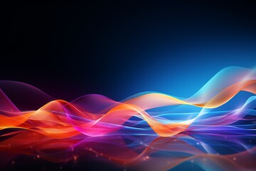 Sound and vision with an abstract music wave background, showcasing dynamic lines, Generative AI