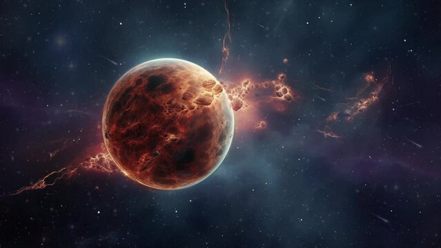 space background. space illustration.  captivating astrophotography image of an exoplanet. seamless looping overlay 4k virtual video animation background 
