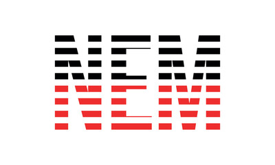 NEM three initial letter iconic line negative space minimal logo design vector template. monogram, abstract, wordmark, business, typography, minimalist, brand, company, flat, modern, unique, simple