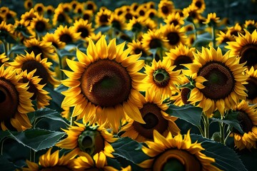 A picturesque image capturing the warmth and beauty of a sunflower, its petals glowing in detailed