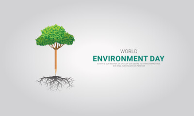 Obraz premium World Environment day, Save Environment save world, Creative Concept design for banner and poster. 3D illustration