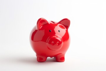 A cute piggy bank on a white background