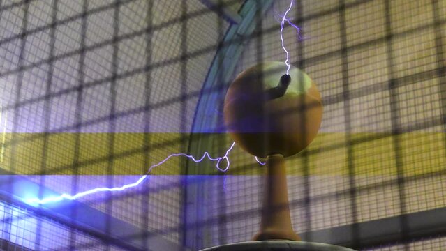 Slow motion shot of the Tesla Coil at the Griffith Observatory in Los Angeles.