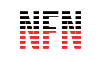 NFN three initial letter iconic line negative space minimal logo design vector template. monogram, abstract, wordmark, business, typography, minimalist, brand, company, flat, modern, unique, simple