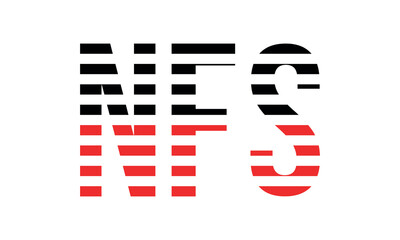 NFS three initial letter iconic line negative space minimal logo design vector template. monogram, abstract, wordmark, business, typography, minimalist, brand, company, flat, modern, unique, simple