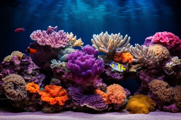 A serene and colorful coral garden