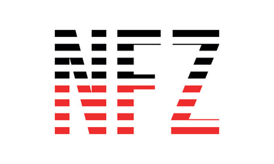 NFZ three initial letter iconic line negative space minimal logo design vector template. monogram, abstract, wordmark, business, typography, minimalist, brand, company, flat, modern, unique, simple