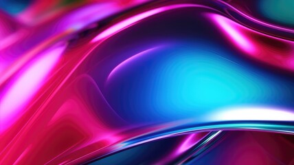 The close up of a glossy metal surface in hot pink, electric blue, and neon green colors with a soft focus. Generative AI AIG30. generative AI