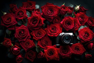 A beautiful display of red roses captured by an HD camera, the