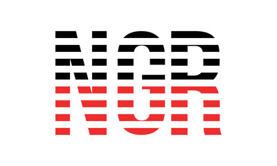 NGR three initial letter iconic line negative space minimal logo design vector template. monogram, abstract, wordmark, business, typography, minimalist, brand, company, flat, modern, unique, simple