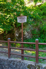 Spring of river Trubach with sign 