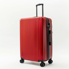 Red Luggage Bag on White Background
