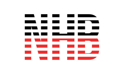 NHB three initial letter iconic line negative space minimal logo design vector template. monogram, abstract, wordmark, business, typography, minimalist, brand, company, flat, modern, unique, simple