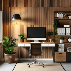 Modern and Minimalistic Home Office with Spacious Corner Desk 