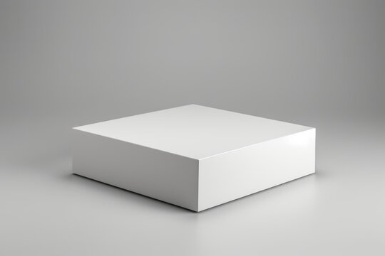 Clean and minimalistic box mock up on a plain gray surface