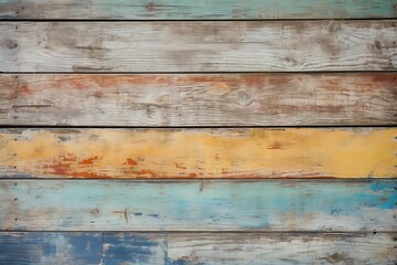 Weathered Barn Wood with a Grungy, Colorful Patina, Creating a Rustic and Nostalgic Background, Generative AI