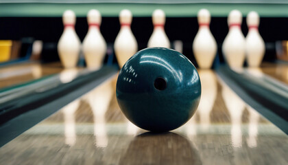 when the bowling ball hits the centre of the stones - obrazy, fototapety, plakaty